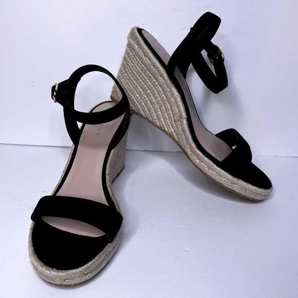 NWOB STUART WEITZMAN Teddi Wedge Sandals, Sz. 8.5 - Picture 2 of 10